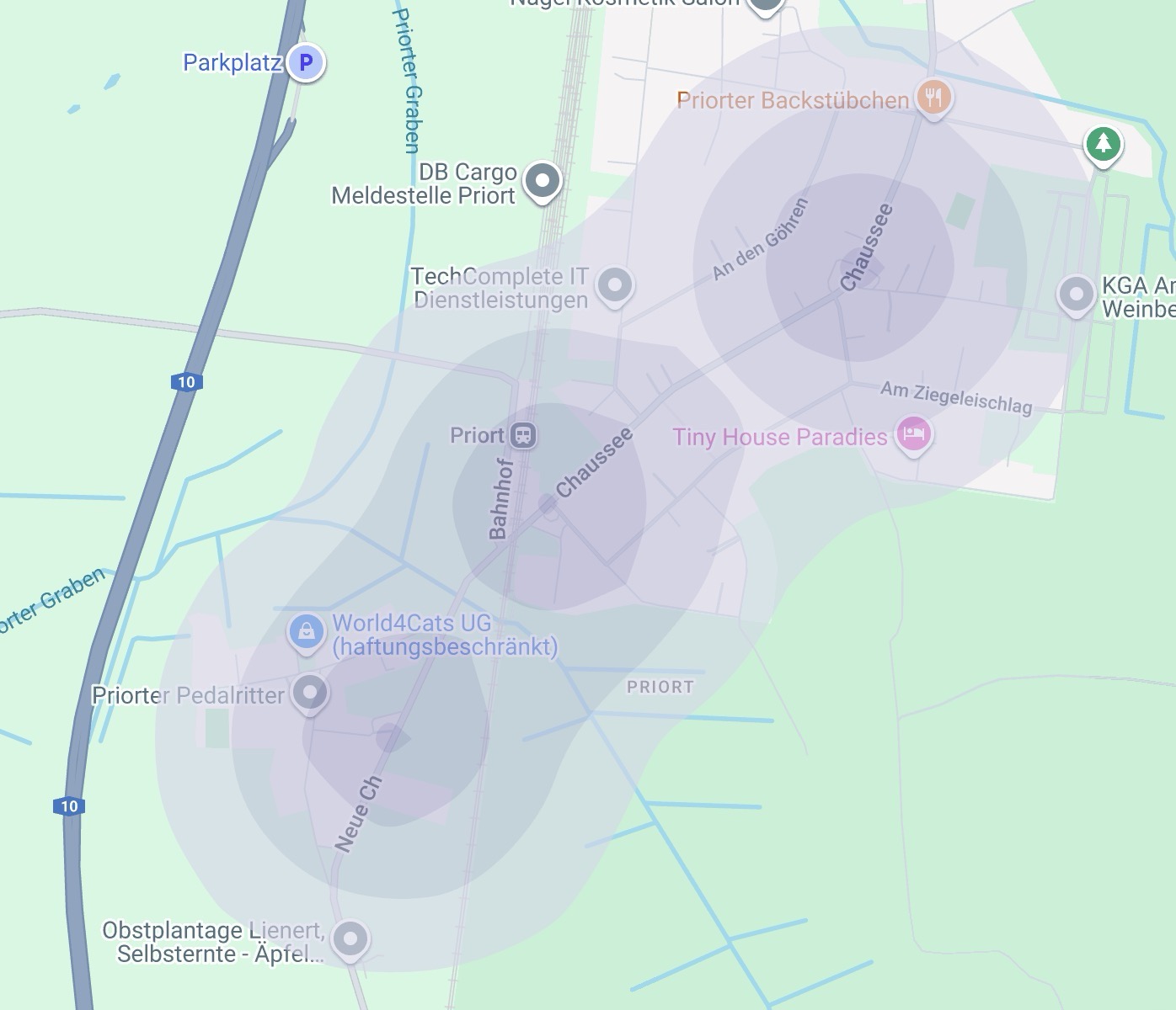 Bus stop influence area